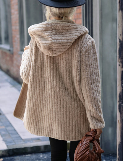 Ribbed Knit Open-Front Cardigan