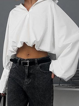 Casual Cropped Blouse