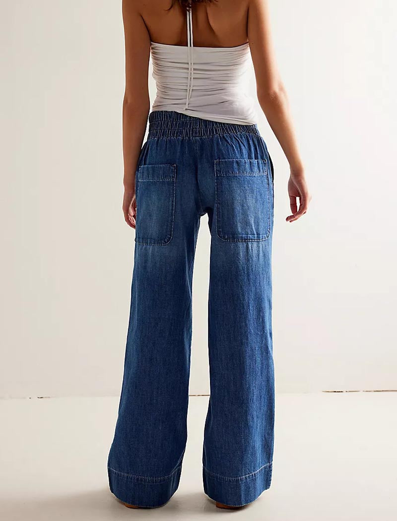 Wide-Leg Low-Rise Jeans