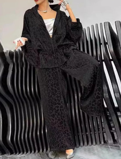 Relaxed Leopard Print Lounge Set