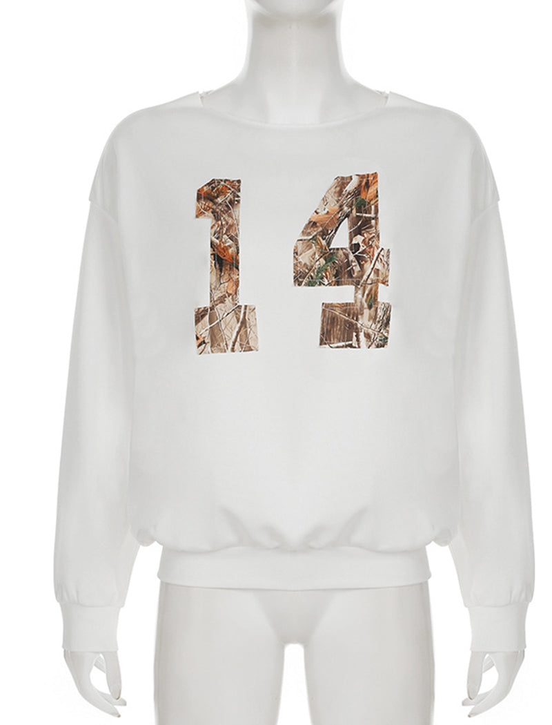 Oversized 14 Graphic Print Top