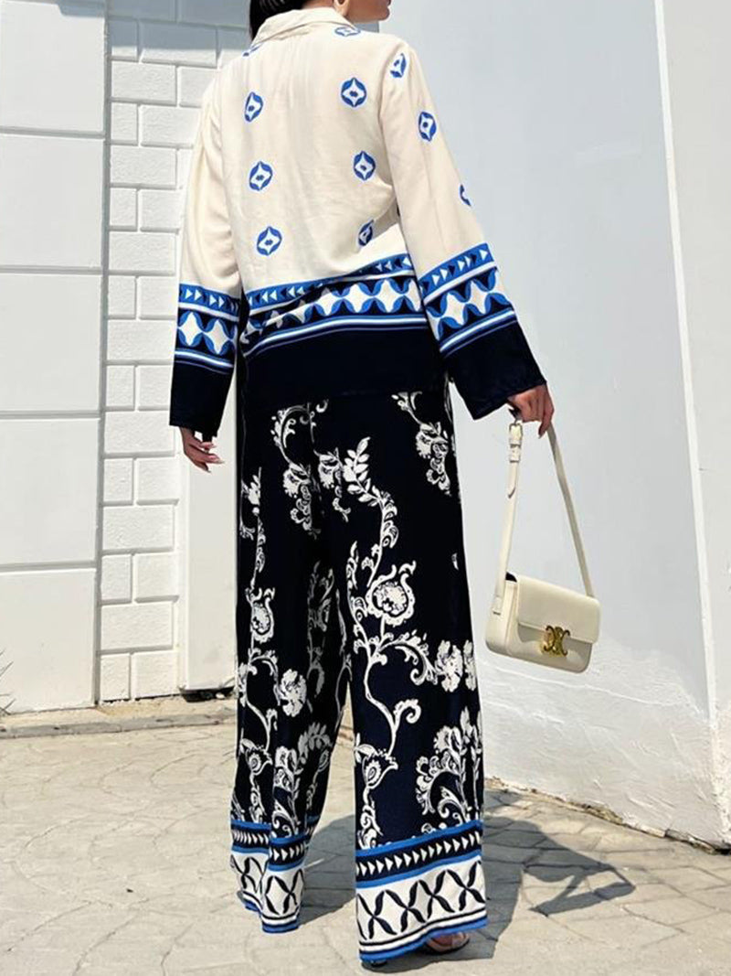 Graphic Shirt and Wide-Leg Pants