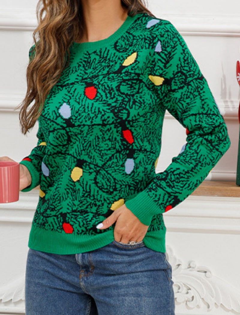 Loose Fit Snowflake Christmas Sweater