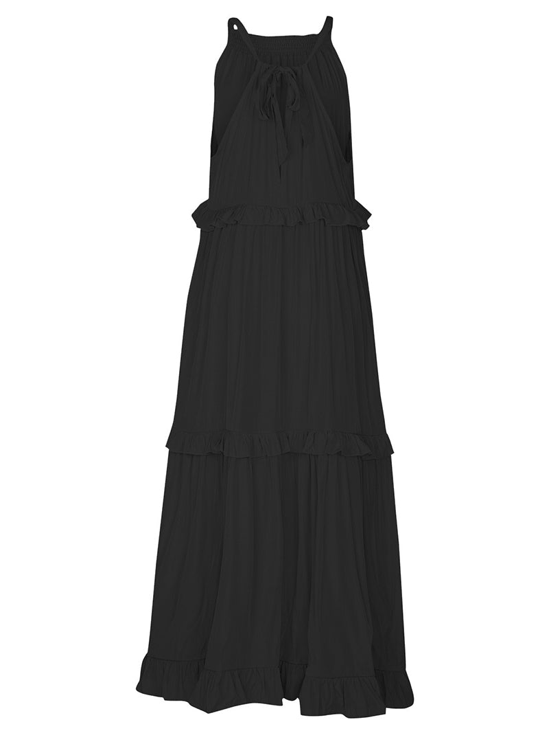 Ruffled Sleeveless Maxi Dress