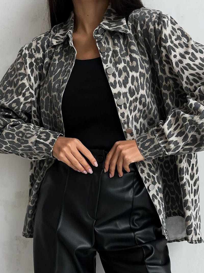 Leopard Print Oversized Jacket