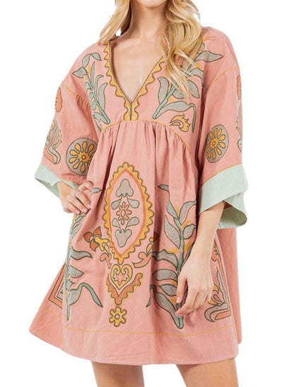 Boho Floral Mini Dress