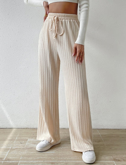 Wide-Leg Drawstring Pants