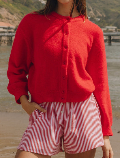 Long Sleeve Buttoned Knit Cardigan