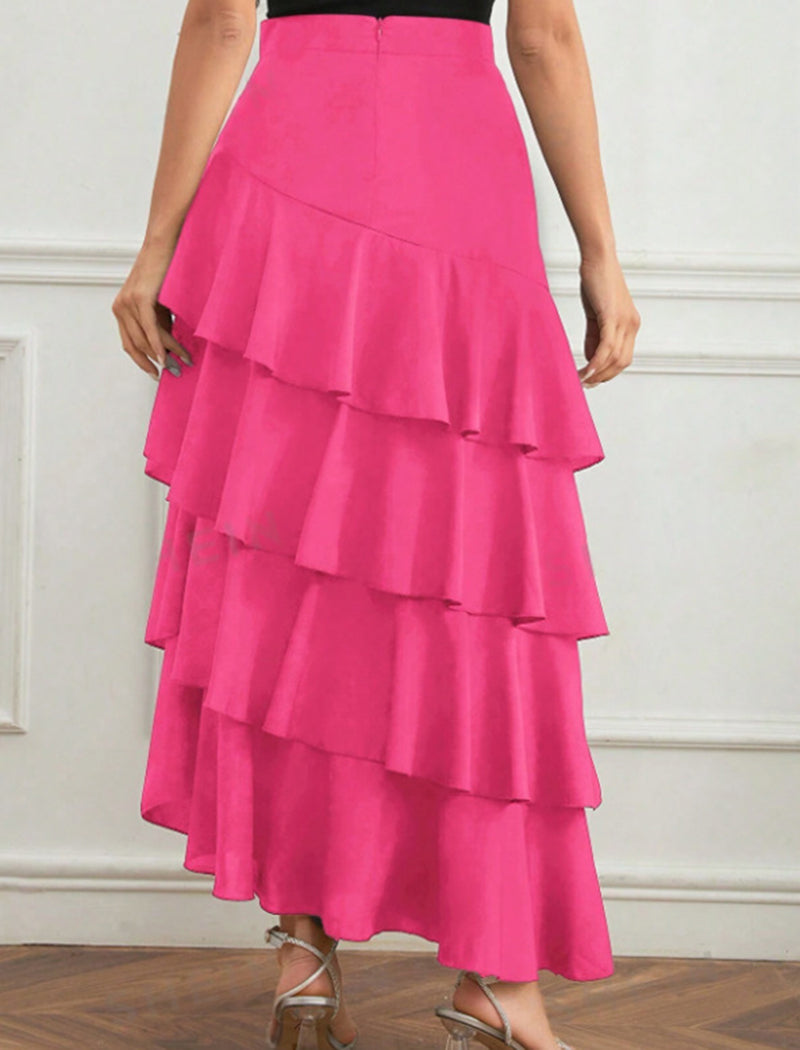 Tiered Ruffle Maxi Skirt