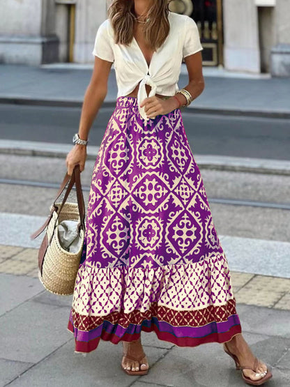 Bohemian Print Maxi Skirt