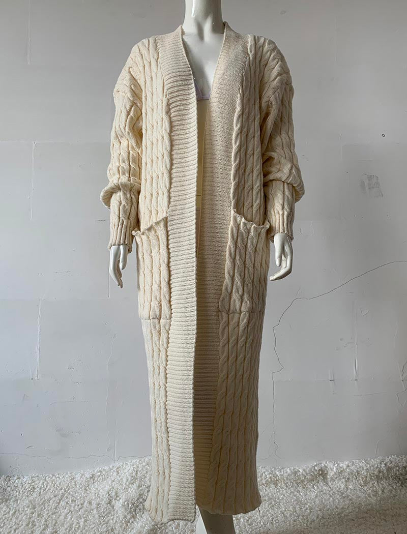 Cable Knit Long Cardigan