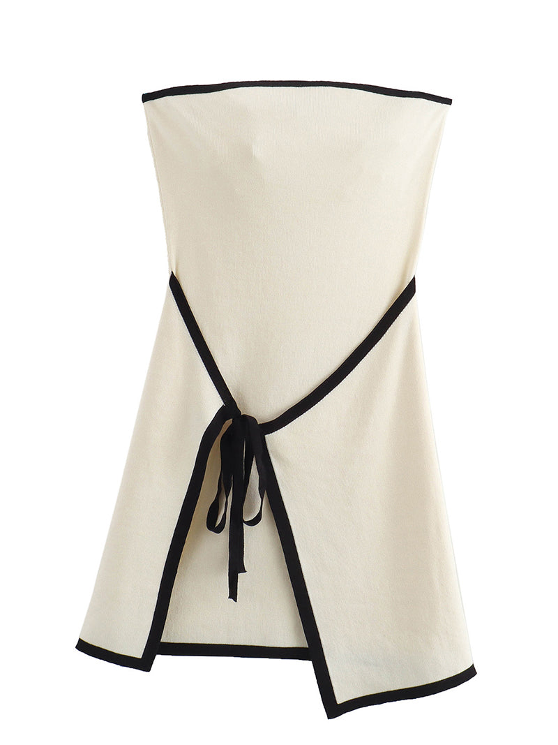 Strapless Tie-Front Mini Dress