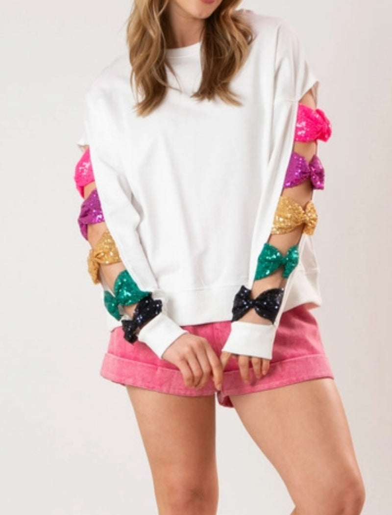 Bow Accent Sleeve Top