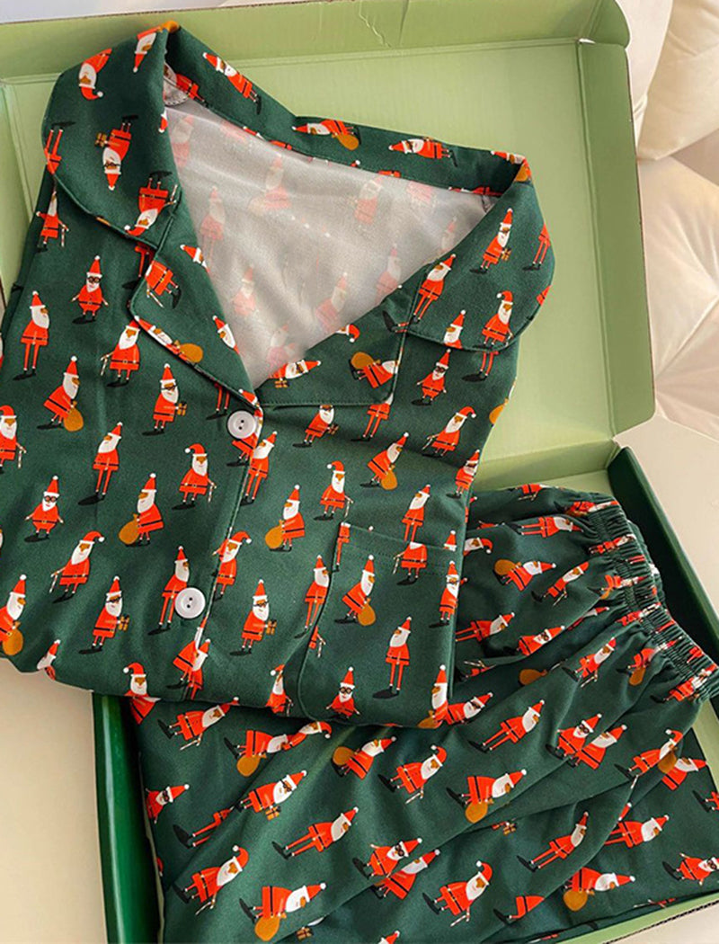 Santa Claus Top and Long Pants Pajama Set