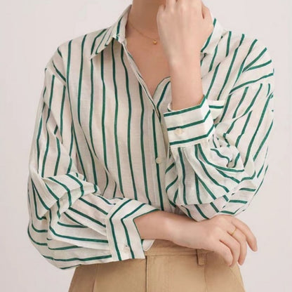 Striped Button-Up Blouse