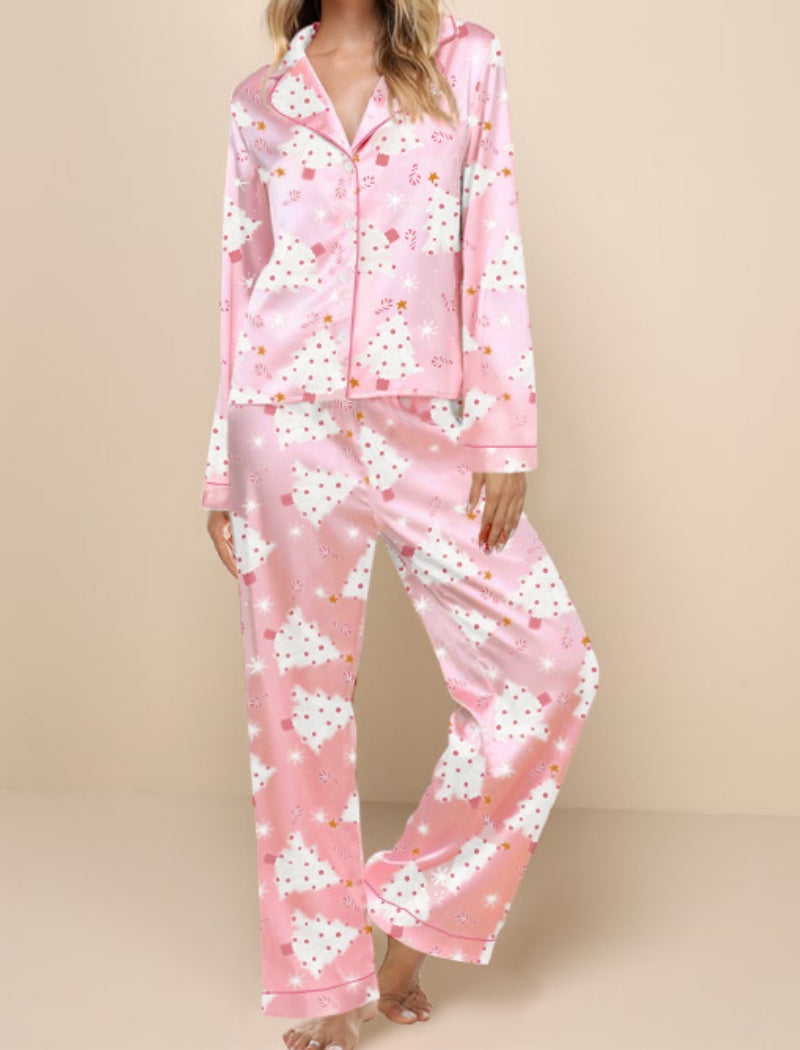 Floral Satin Pajama Set