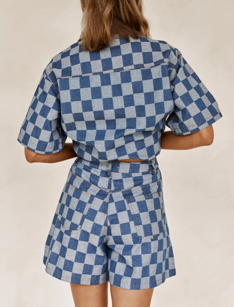 Checked Shirt and Shorts Co-Ord Set