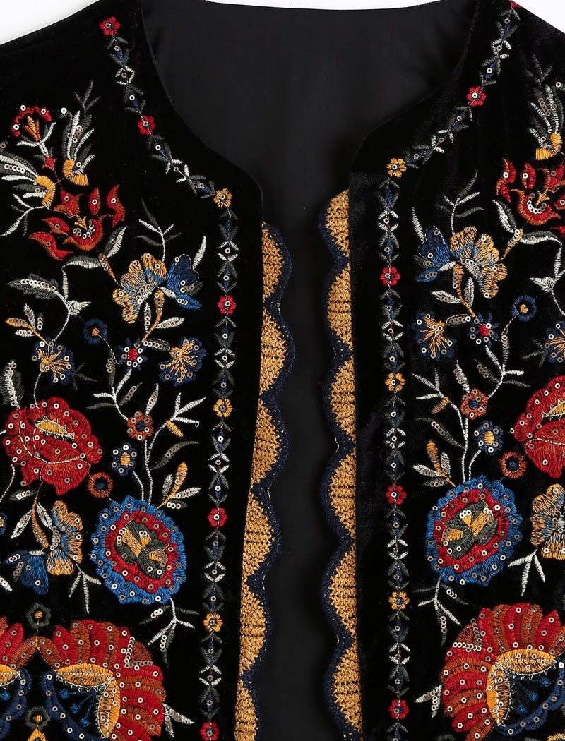 Floral Velvet Vest