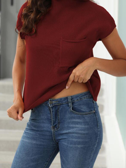 Solid High Neck Top