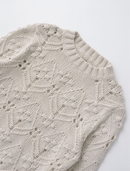 Intricate Knit Pattern Pullover Sweater