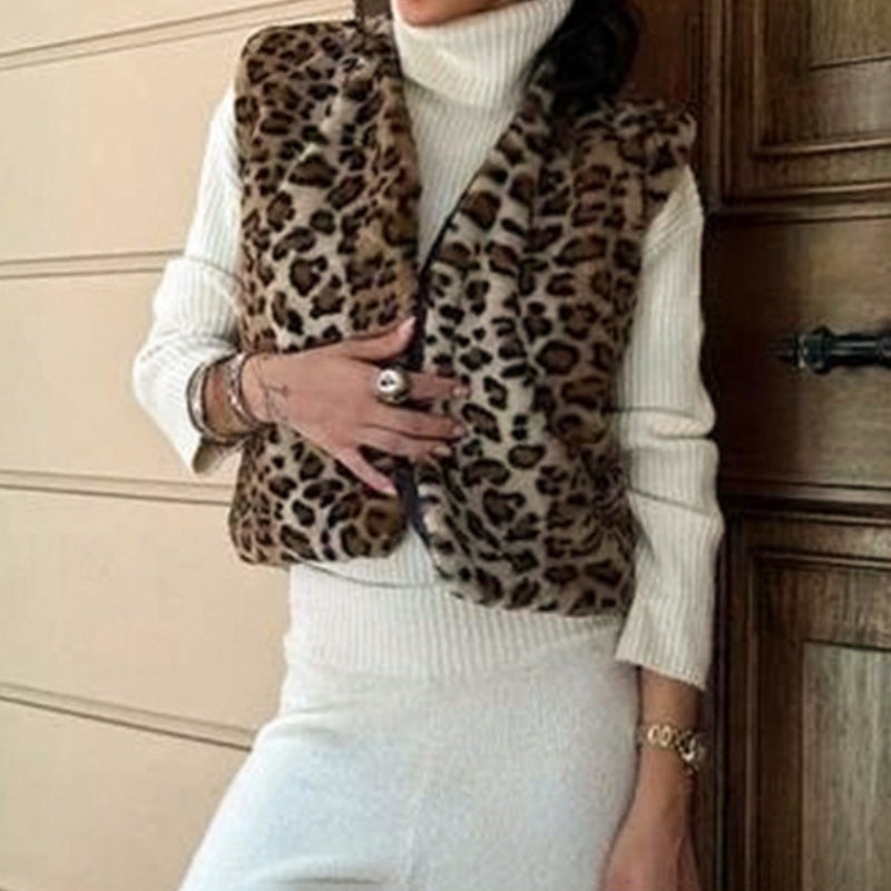 Leopard-Print Statement Vest