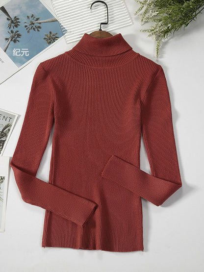 Classic Ribbed Turtleneck Top