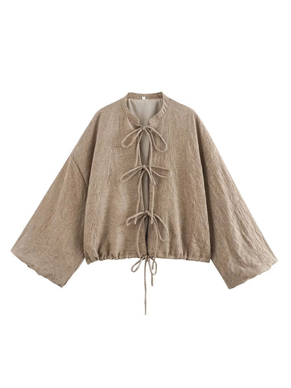 Tie-Front Bell Sleeve Top