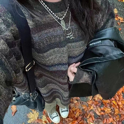 Casual Striped Long Sleeve Sweater