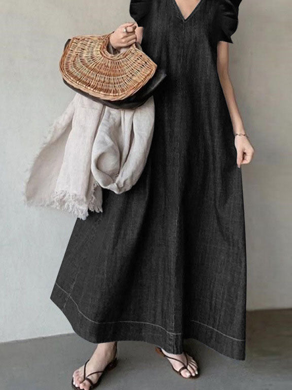 V-Neck Oversized Maxi Dress