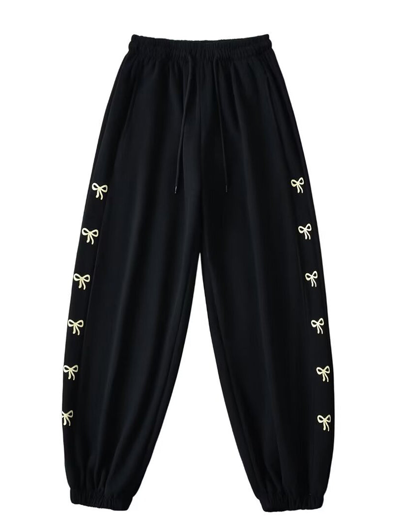 Bow Print Jogger Pants