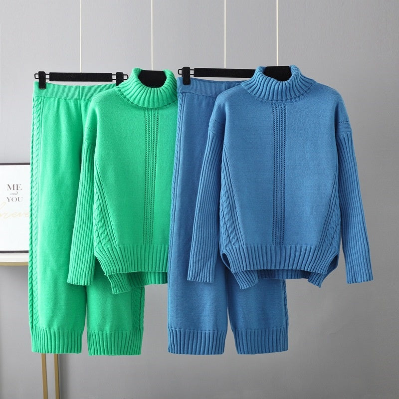 Cable Knit Sweater and Pants Lounge Set