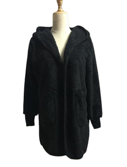 Oversized Faux Fur Open-Front Cardigan