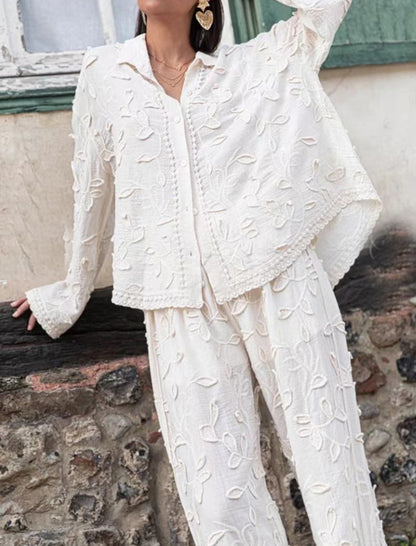 Floral Jacquard Pants
