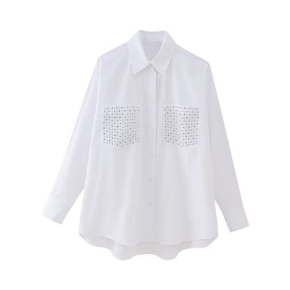 Studded Pocket Button-Up Shirt