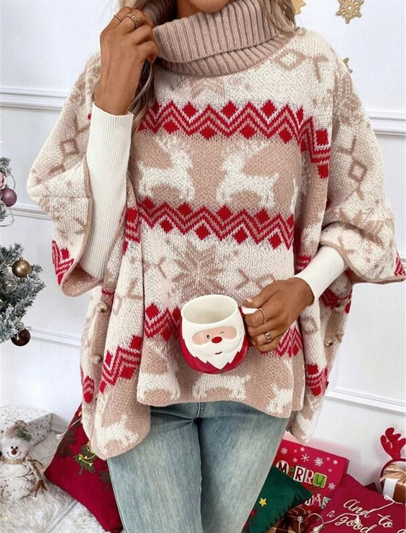 Reindeer Print Oversized Sweater