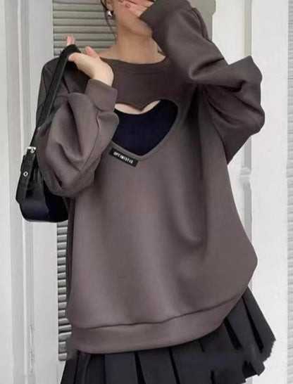 Heart Cutout Oversized Top