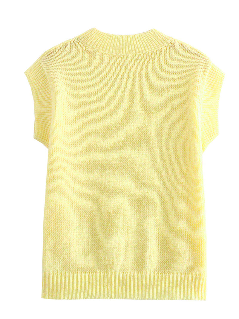 Sleeveless Knit Sweater Top