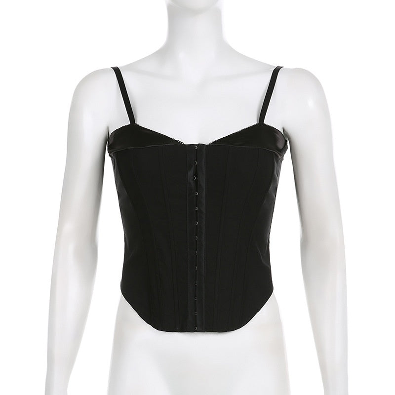 Hook-and-Eye Front Bustier Top