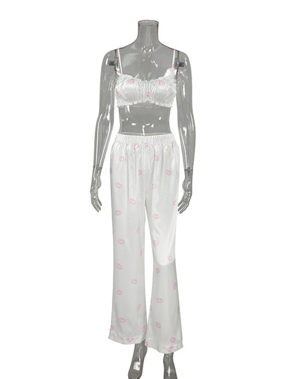 Satin Floral Pajama 3 Piece Set