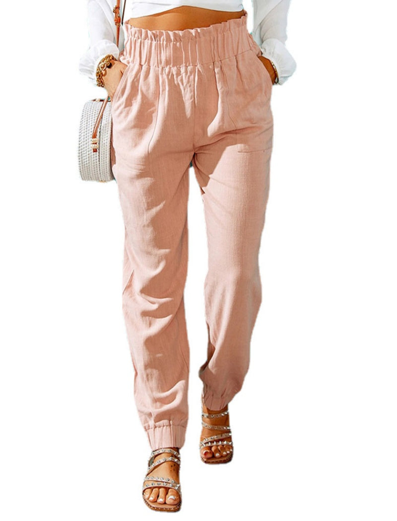 High-Waisted Drawstring Jogger Pants