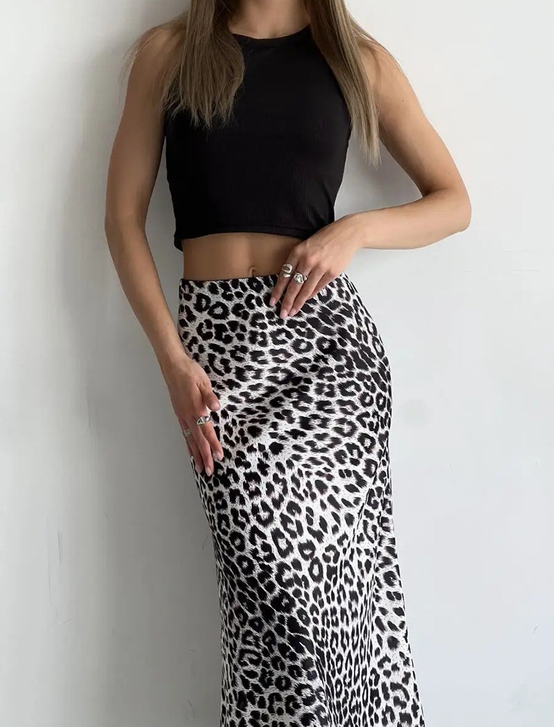 Leopard Print Maxi Skirt