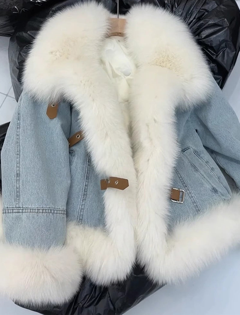 Fur Collar Denim Jacket