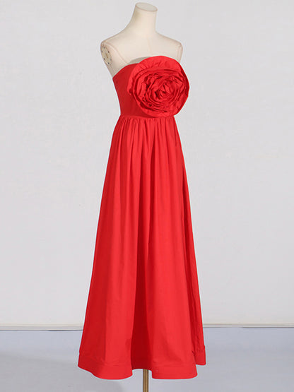 Strapless Rose Maxi Dress