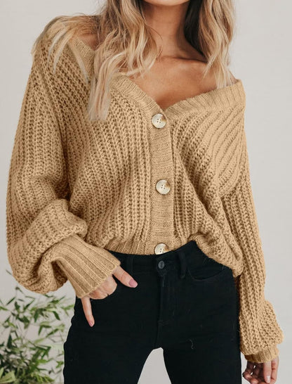 Chunky Knit Button-Up Cardigan