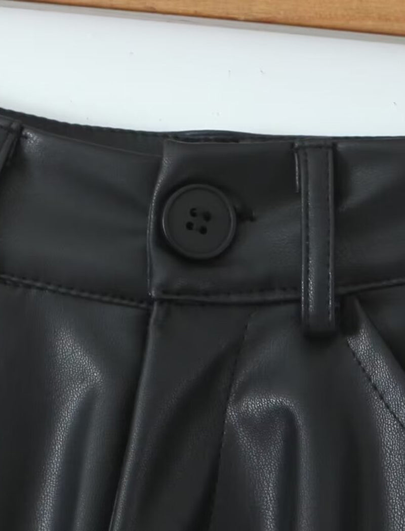 Minimalist Faux Leather Shorts