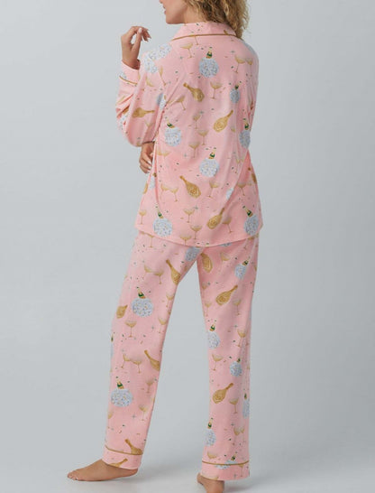 Buttoned Pajama Set with Playful Print