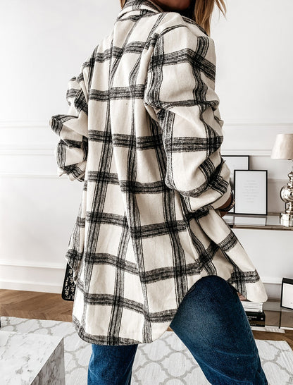 Plaid Oversized Mid-Length Shirt