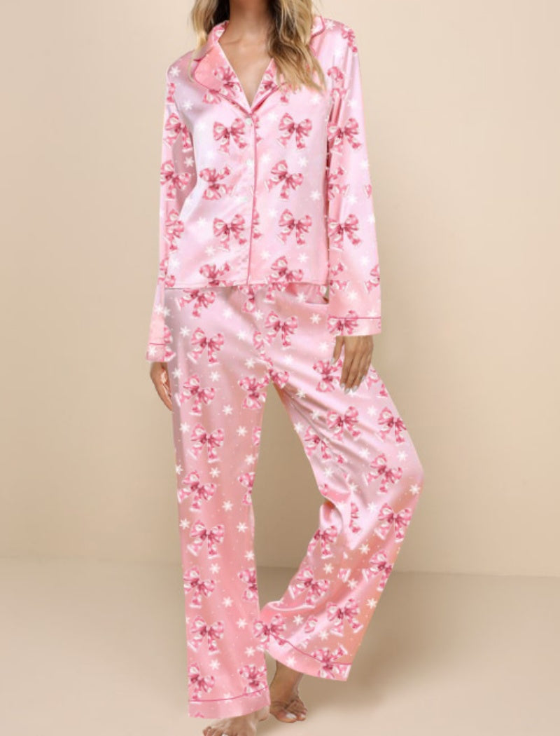 Floral Satin Pajama Set