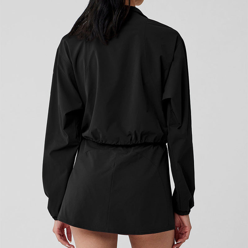 Half-Zip High Neck Top