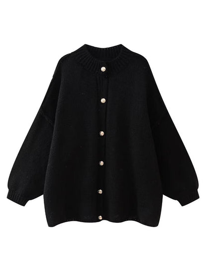 Oversized Knit Button-Up Cardigan